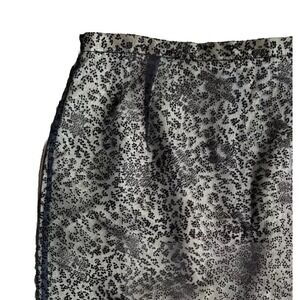 August Silk Womens Vintage Skirt 10 Black Sheer‎ Pencil Whimsygoth Y2K 90s Zip